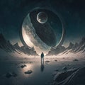 An astronaut on an interstellar travel. Generative AI