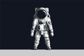 Astronaut on isolated black background in black and white Royalty Free Stock Photo