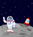 Astronaut landing on the moon Royalty Free Stock Photo