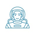 Astronaut linear icon concept. Astronaut line vector sign, symbol, illustration.