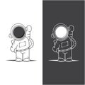 astronaut logo vector icon illustration design