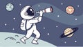 Astronaut looking at planets space exploration and astronomy Generative AI
