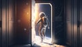 astronaut lost in space, digital art illustration, Generative AI