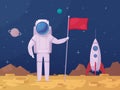 Astronaut Lunar Surface Cartoon Icon Royalty Free Stock Photo
