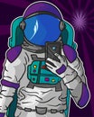 Astronaut making a selfie in the vector EPS 10