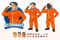 Astronaut Mascot Design wearing Orange Suit