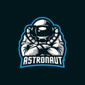 Astronaut mascot logo design vector with modern illustration concept style for badge, emblem and tshirt printing. astronaut Royalty Free Stock Photo