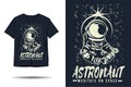 Astronaut meditate on space silhouette t shirt design