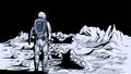 Astronaut on the Moon, back view, full color