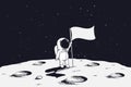 Astronaut on moon with flag