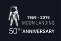 Astronaut moon landing 50th anniversary Royalty Free Stock Photo