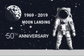 Astronaut moon landing 50th anniversary Royalty Free Stock Photo