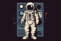 Astronaut music lover Vintage vector