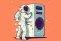 Astronaut music lover Vintage vector