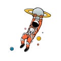 Astronaut in open space