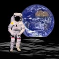 Astronaut out of space to the moon dicut - Elements of this image furnished by NASA Royalty Free Stock Photo