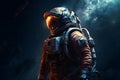 Astronaut in outer space. Neural network AI generated Royalty Free Stock Photo