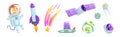 Astronaut Outer Space Object and Attribute Vector Set