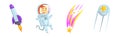 Astronaut Outer Space Object and Attribute Vector Set