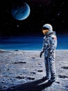 astronaut in outer space . science fiction wallpaper Royalty Free Stock Photo