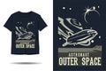 Astronaut outer space silhouette t shirt design Royalty Free Stock Photo