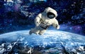 Astronaut in outer space.stars tourism. Royalty Free Stock Photo