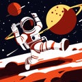 Astronaut in outer space. Vector cartoon illustration. Astronaut in outer space. Generative AI Royalty Free Stock Photo