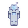 Astronaut outline with color fill inside vector icon which can easily modify or edit