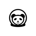 Astronaut Panda Logo Simple Strong