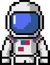 Astronaut Pixel Art animated game design 8 bit and 16 bit