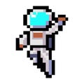 Astronaut Pixel Art animated game design 8 bit and 16 bit