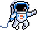 Astronaut Pixel Art animated game design 8 bit and 16 bit
