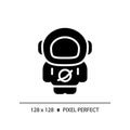 Astronaut pixel perfect black glyph icon