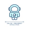 Astronaut pixel perfect light blue icon