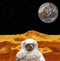 Astronaut on the planet surface. The elements of this image furnished by NASA Royalty Free Stock Photo