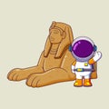 A Astronaut posing near Sphinx Pyramid of Egypt Royalty Free Stock Photo