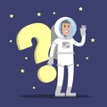Astronaut with question. Royalty Free Stock Photo