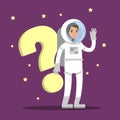 Astronaut with question. Royalty Free Stock Photo