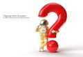 Astronaut with Question Mark think, Disappointment, Tired Caucasian Gesture`s Pen Tool Created Clipping Path Included in JPEG Eas Royalty Free Stock Photo