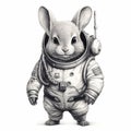 Astronaut Rabbit: A Monochromatic Realism Character Study By Jeffery Mcfarlane