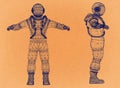 Astronaut - Retro Architect Blueprint