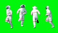 Astronaut run . Green screen. Realistic 4k animation.