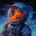 Psychedelic Spaceman: Detailed Atmospheric Portrait With Intense Colors