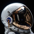 astronaut's helmet visor reflecting the stars and planets Royalty Free Stock Photo