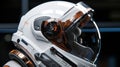 astronaut's helmet visor reflecting the stars and planets Royalty Free Stock Photo