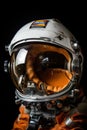 astronaut's helmet visor reflecting the stars and planets Royalty Free Stock Photo