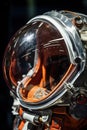 astronaut's helmet visor reflecting the stars and planets Royalty Free Stock Photo