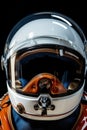 astronaut's helmet visor reflecting the stars and planets Royalty Free Stock Photo