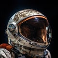 astronaut's helmet visor reflecting the stars and planets Royalty Free Stock Photo