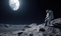 Astronaut\'s isolation on moon feels lonely Creating using generative AI tools